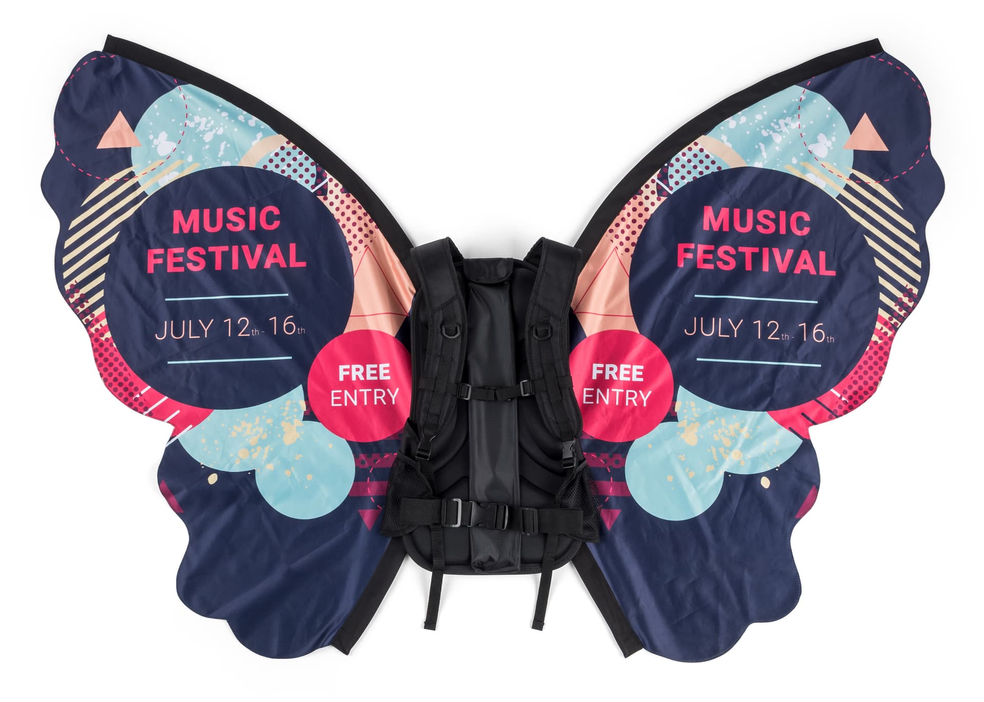 Custom walking butterfly backpack advertising