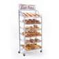Bakery Display Rack w/ Wheels, 6 Shelves & Header - White
