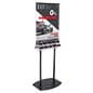 22" x 28" Floor Standing Poster Holder, 20 Business Card Pockets - Black