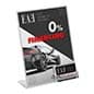 8.5" x 11" Countertop Sign Display with Business Card Holder, Slanted Back - Clear