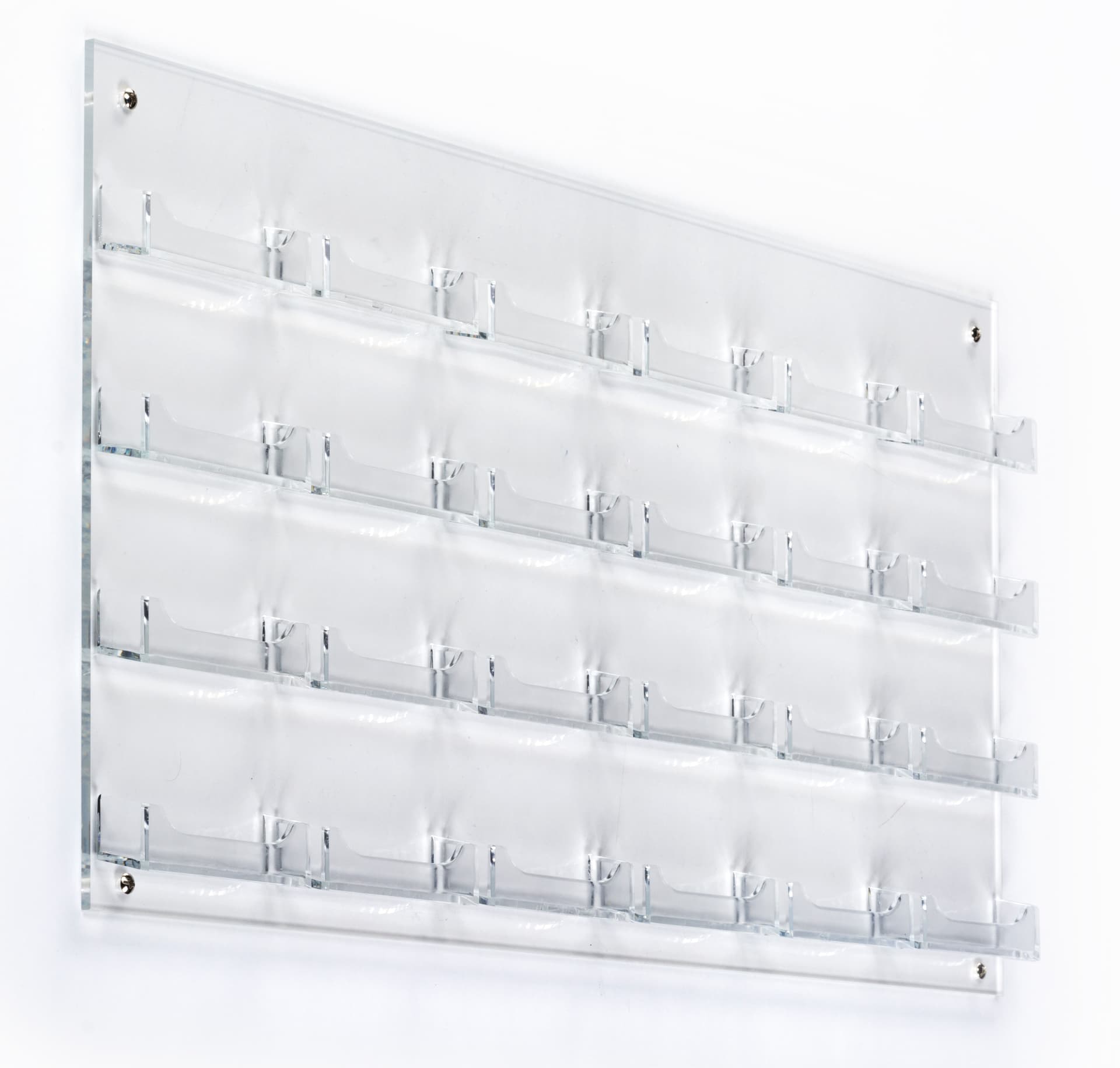Clear 24-Pocket Wall Business Card Holder, Easy Mounting