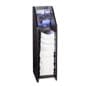 Literature Stand for Floor Fits 9 x 12 Magazines, with Separate Header Area - Black