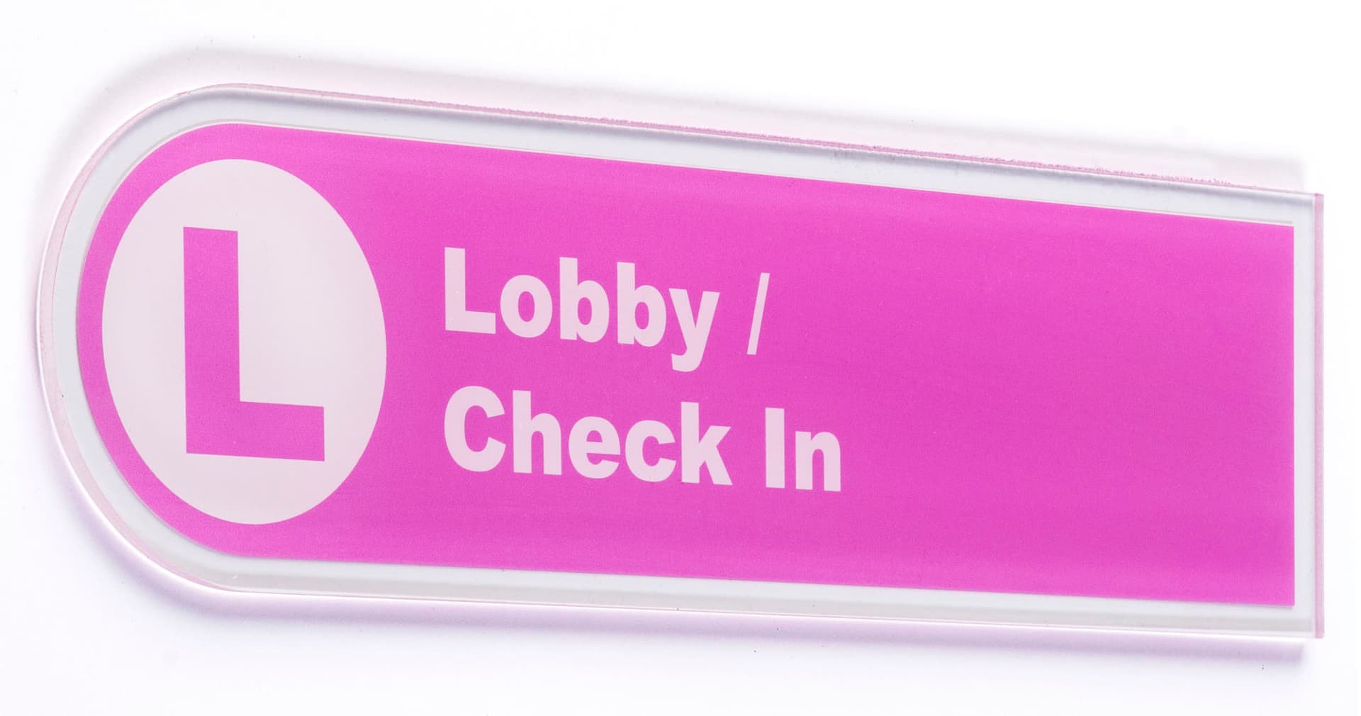 Left panel wall directory sign with quarter inch thick acrylic