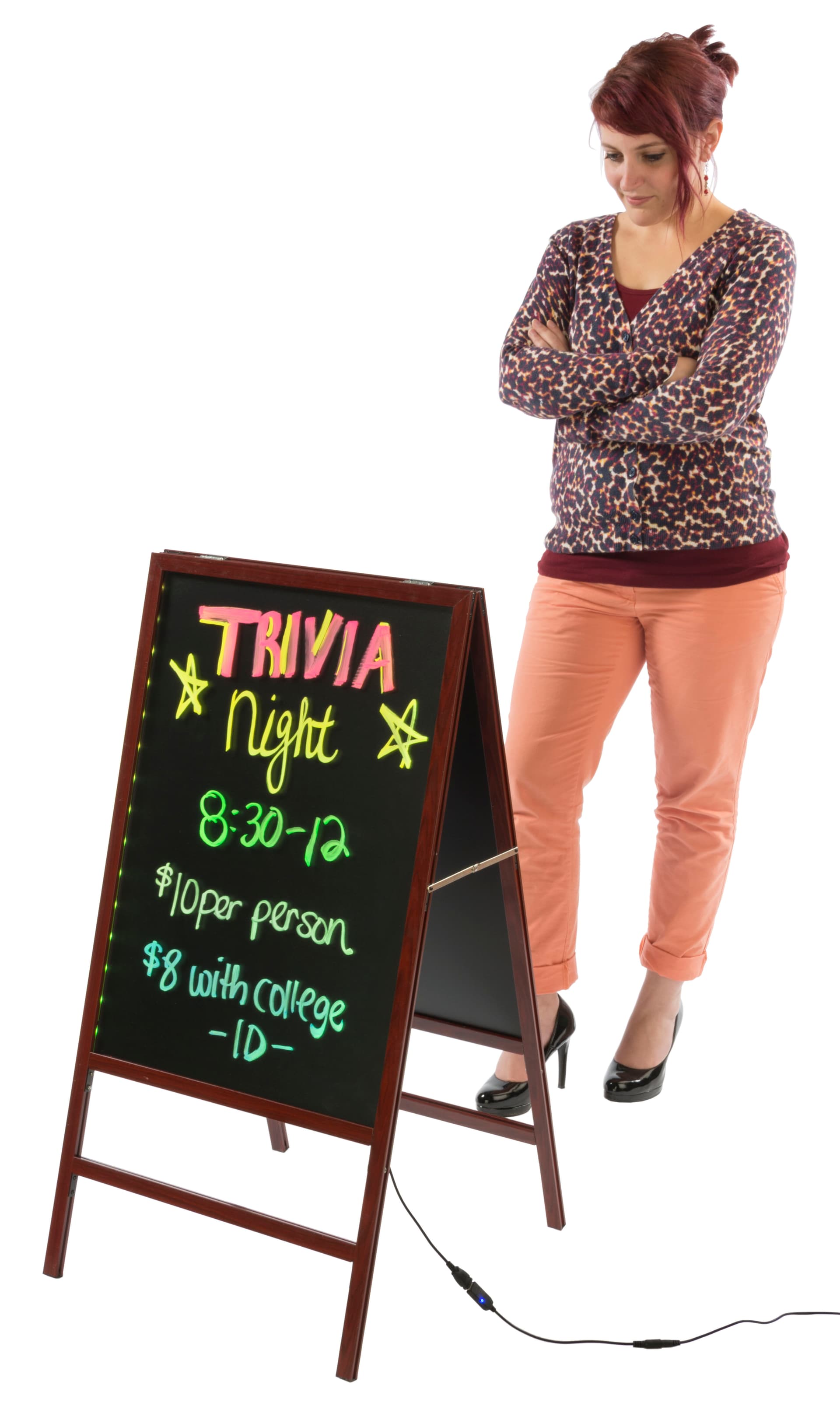 Illuminated Dual-Sided LED Writing Board