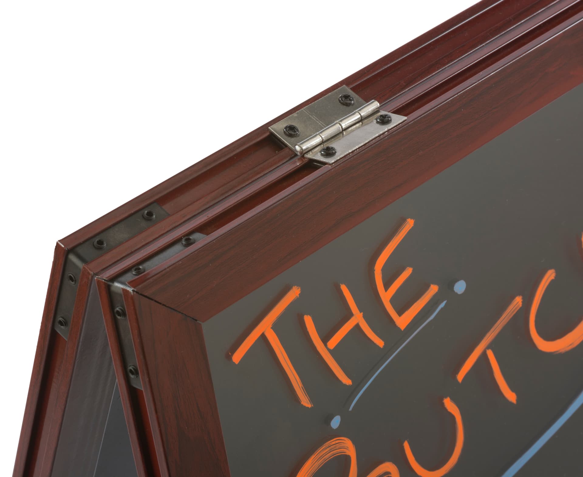 Dual-Sided LED Writing Board with Wood Finish