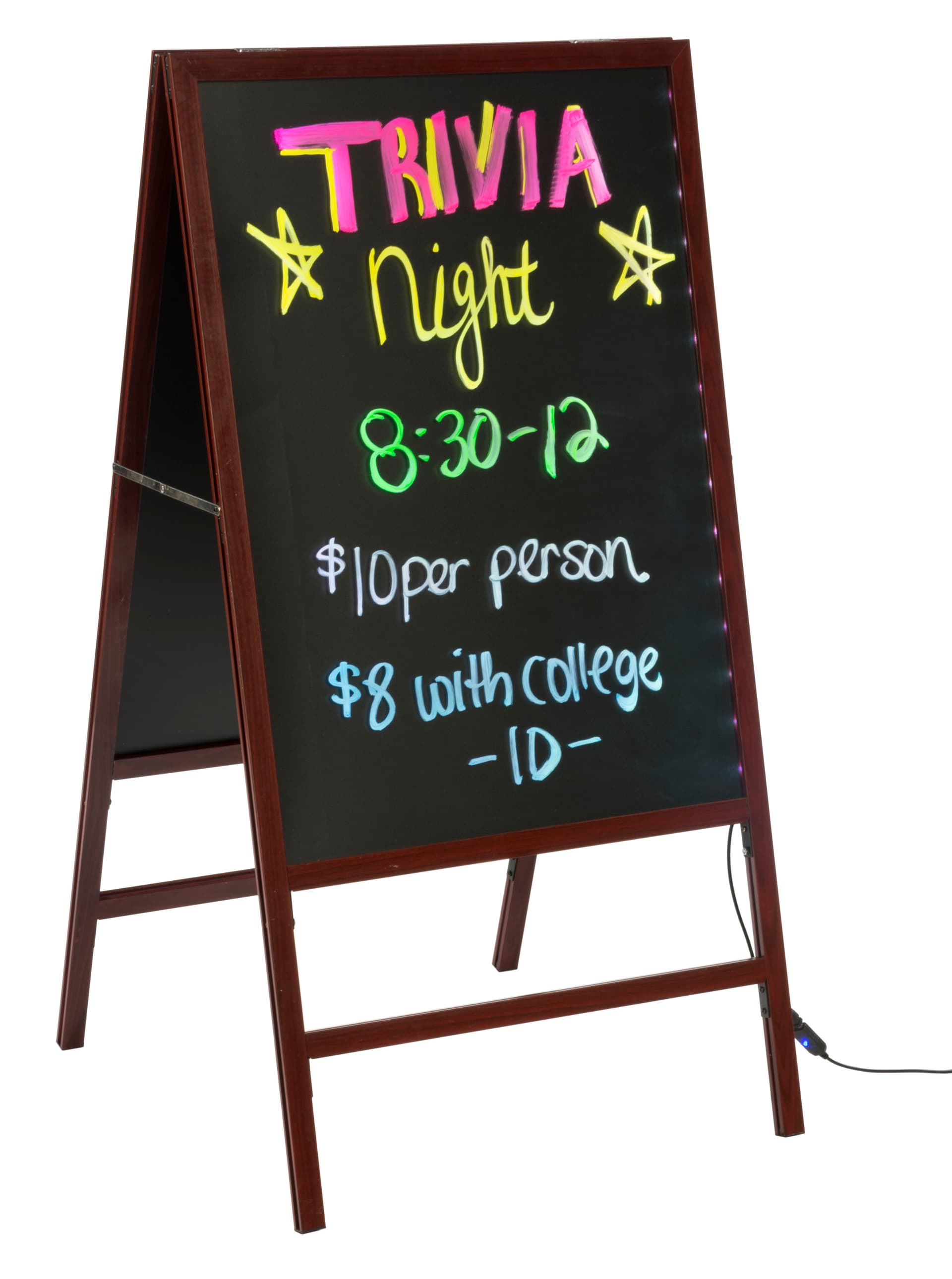 Dual-Sided LED Writing Board with Lighting Options