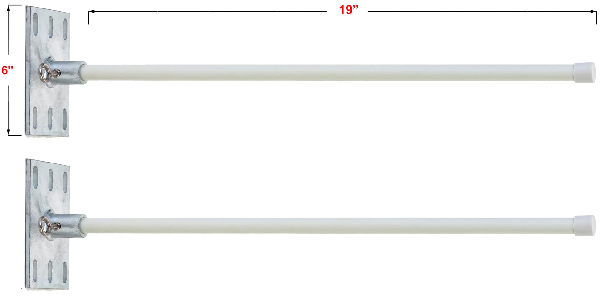 White wall mount banner hardware system comes in a set of 2