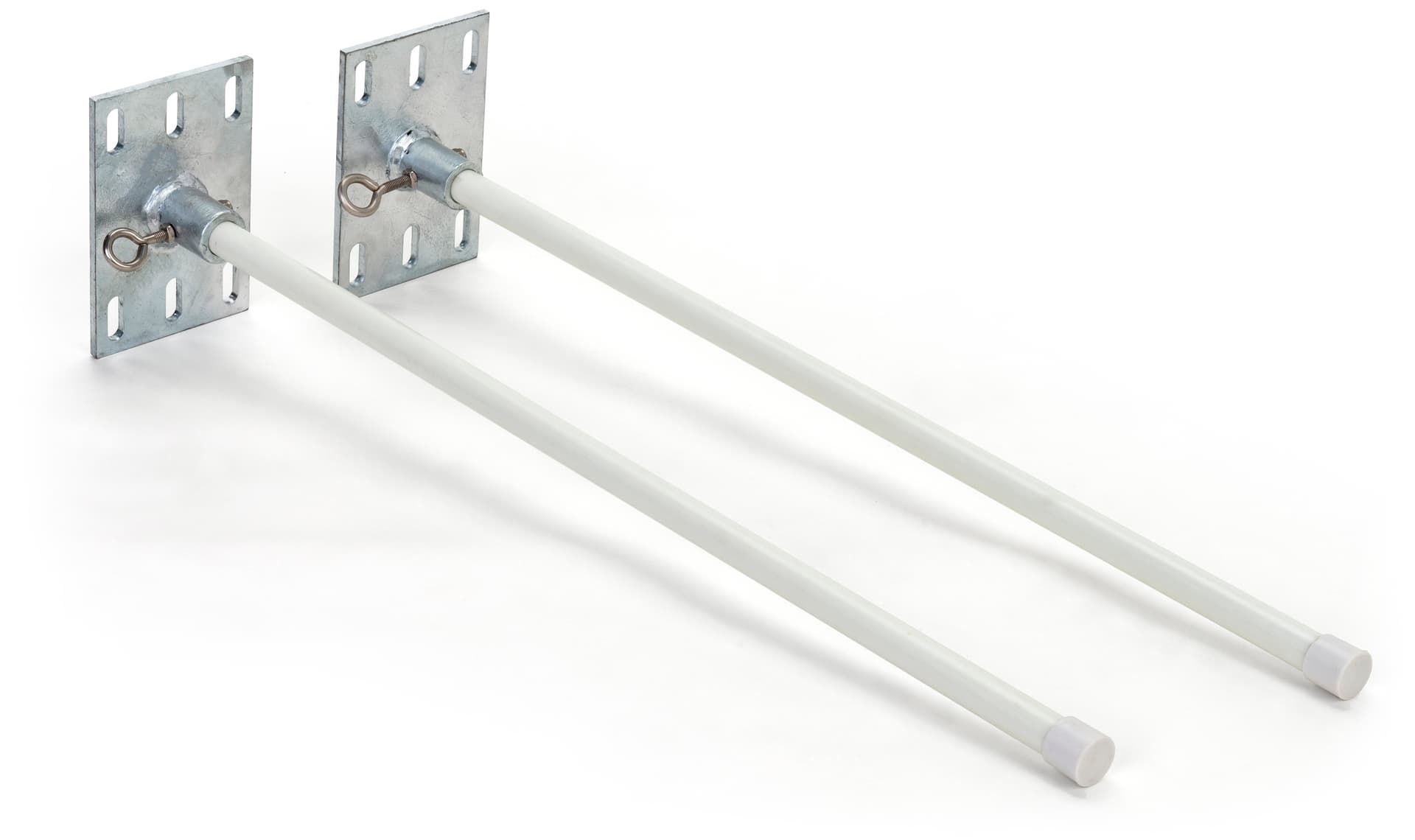 Wall mount banner hardware system with powder-coated finish 