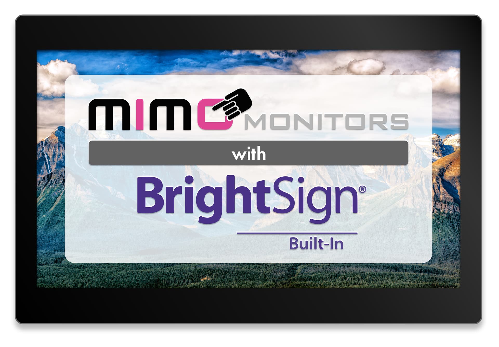 LCD touch screen display with Mimo Monitors display and built in BrightSign media player