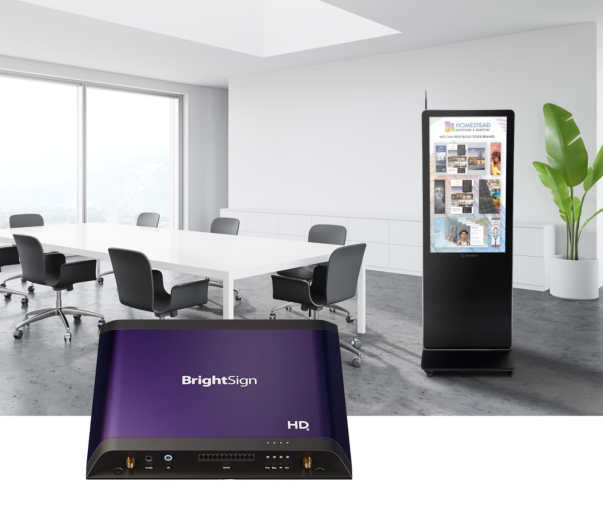 BrightSign HD226 digital signage media player with single screen use