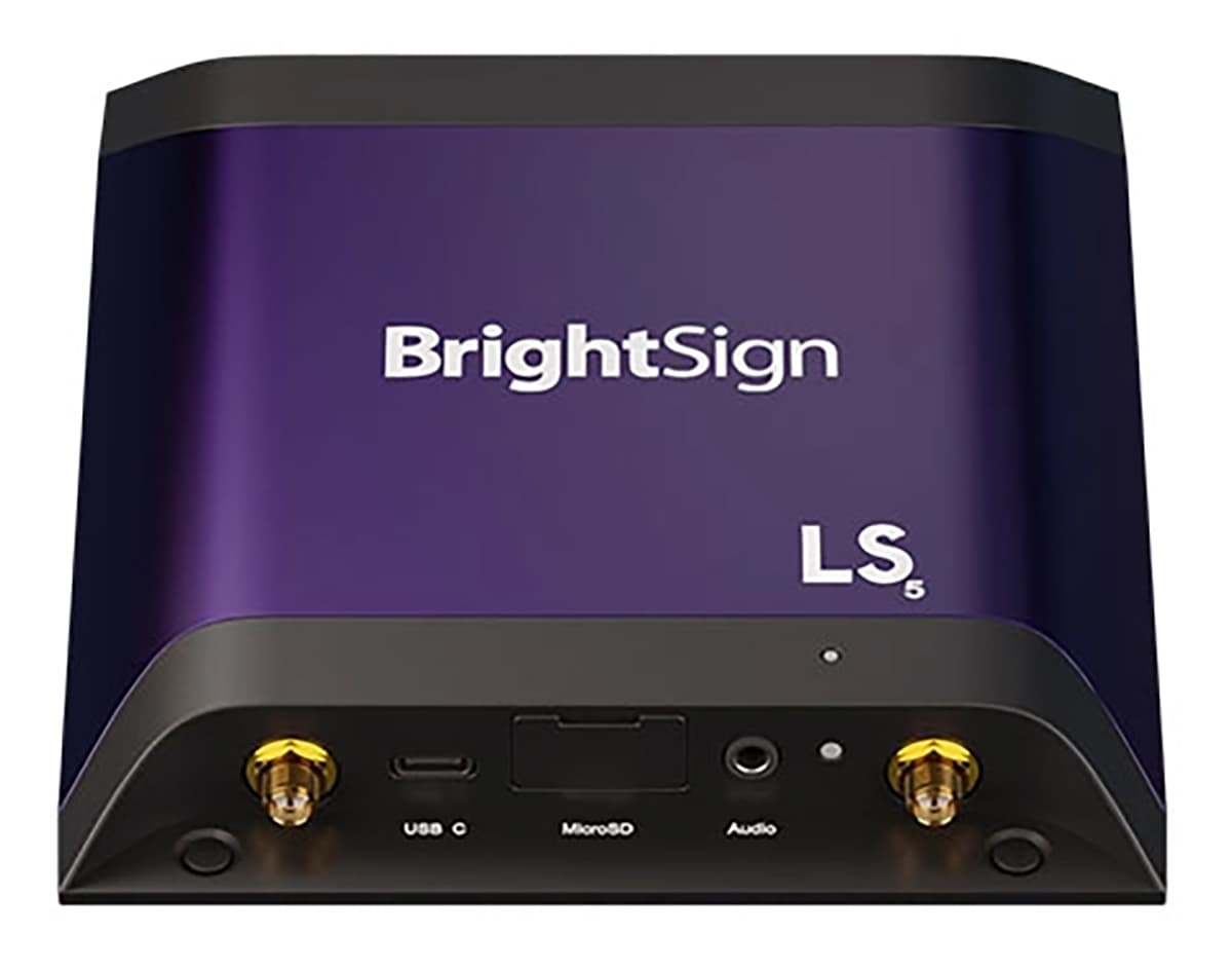 BrightSign compact external digital media player compatible with Windows displays