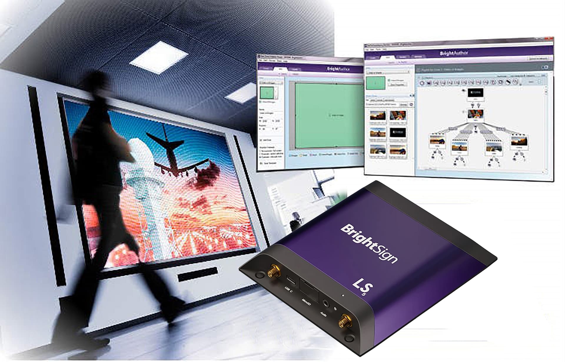 BrightSign compact external digital media player built-in WiFi module