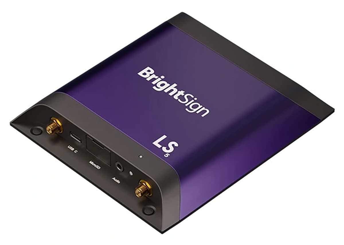 BrightSign compact external digital media player compatible with USB port and microSD slot