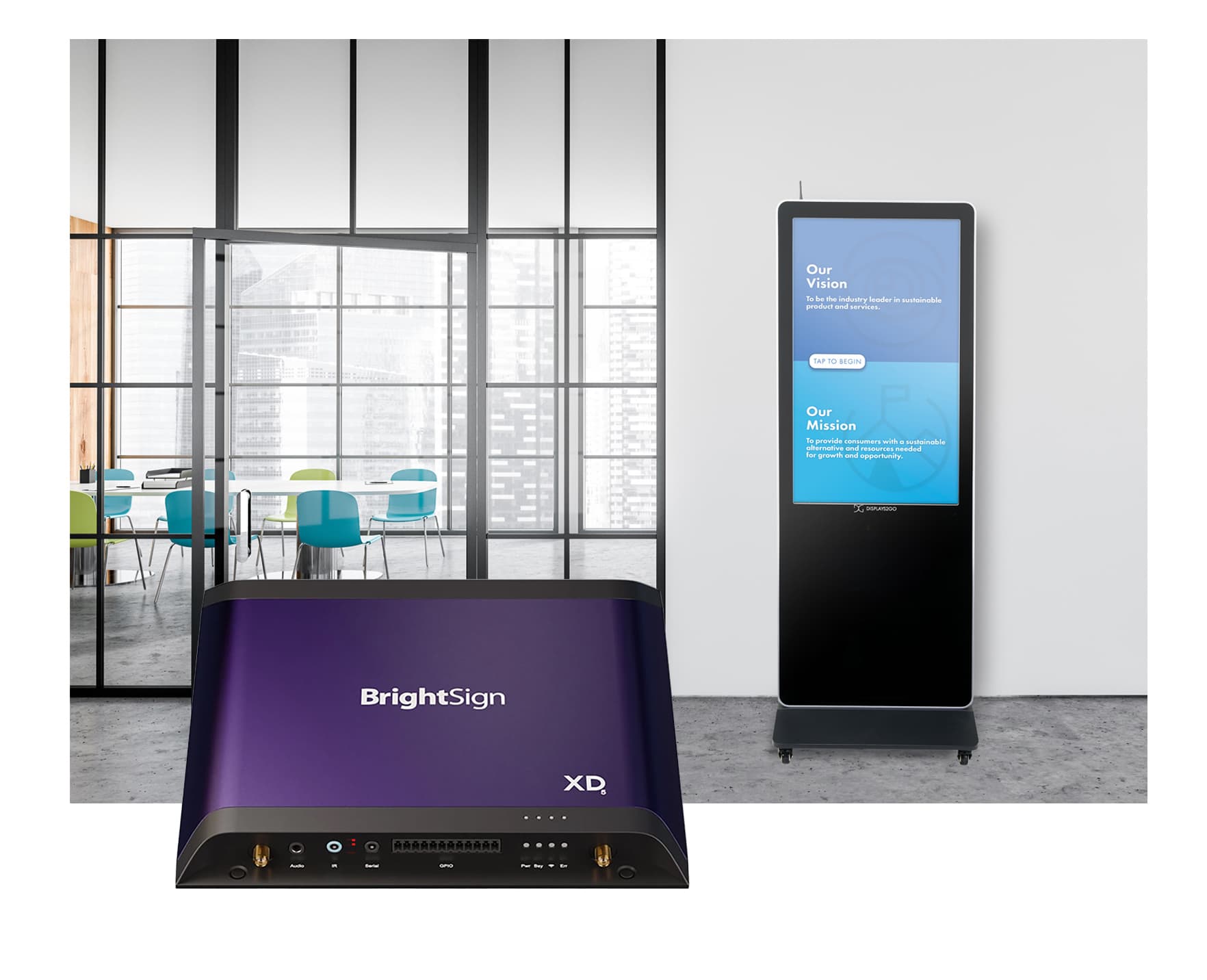 BrightSign XD1036 touch screen media player with accelerated content load times 