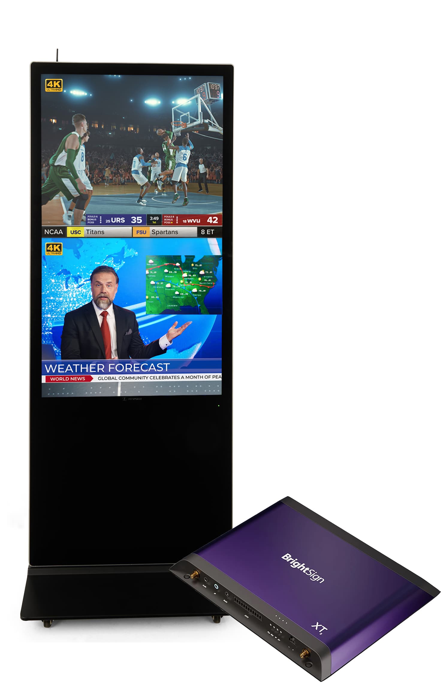 Brightsign XT1145: live stream media player with PoE+ support