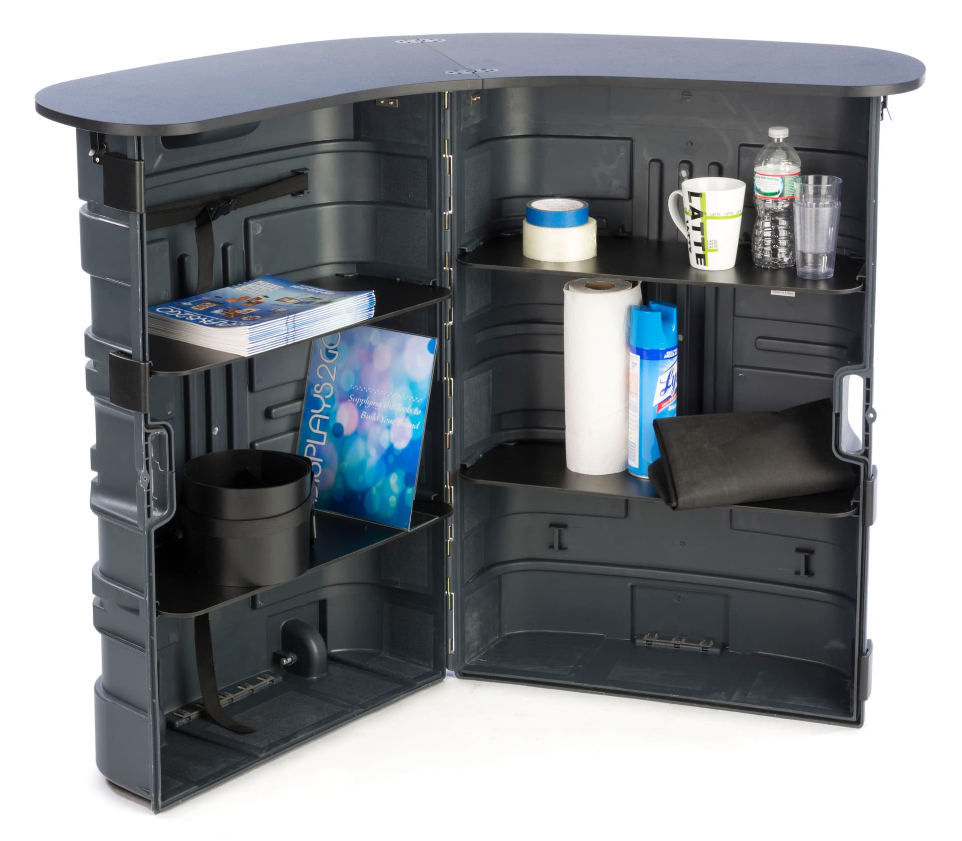 Podium Storage Container with Graphics & Shelves