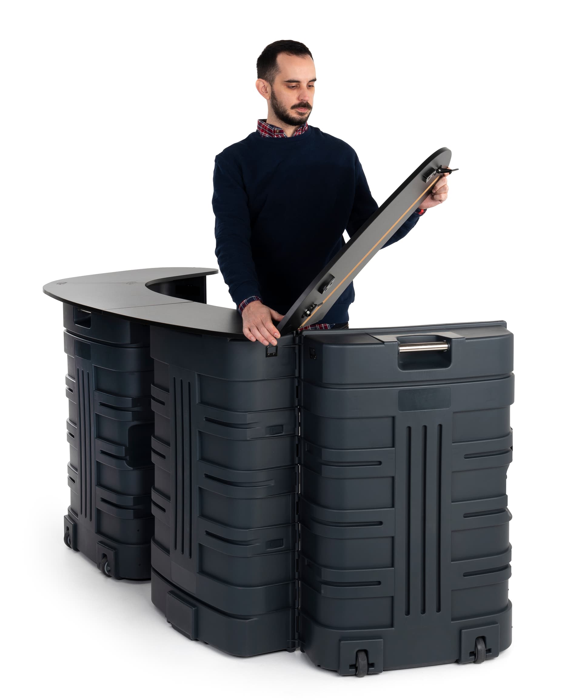 Trade show case to counter display with simple assembly