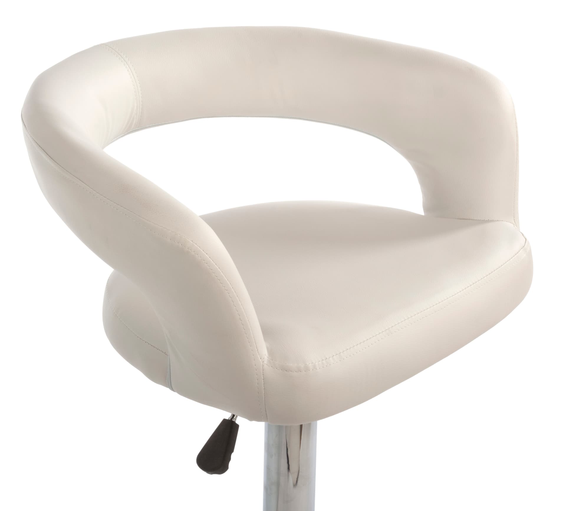 White Leather Bar Stool has a Modern Design