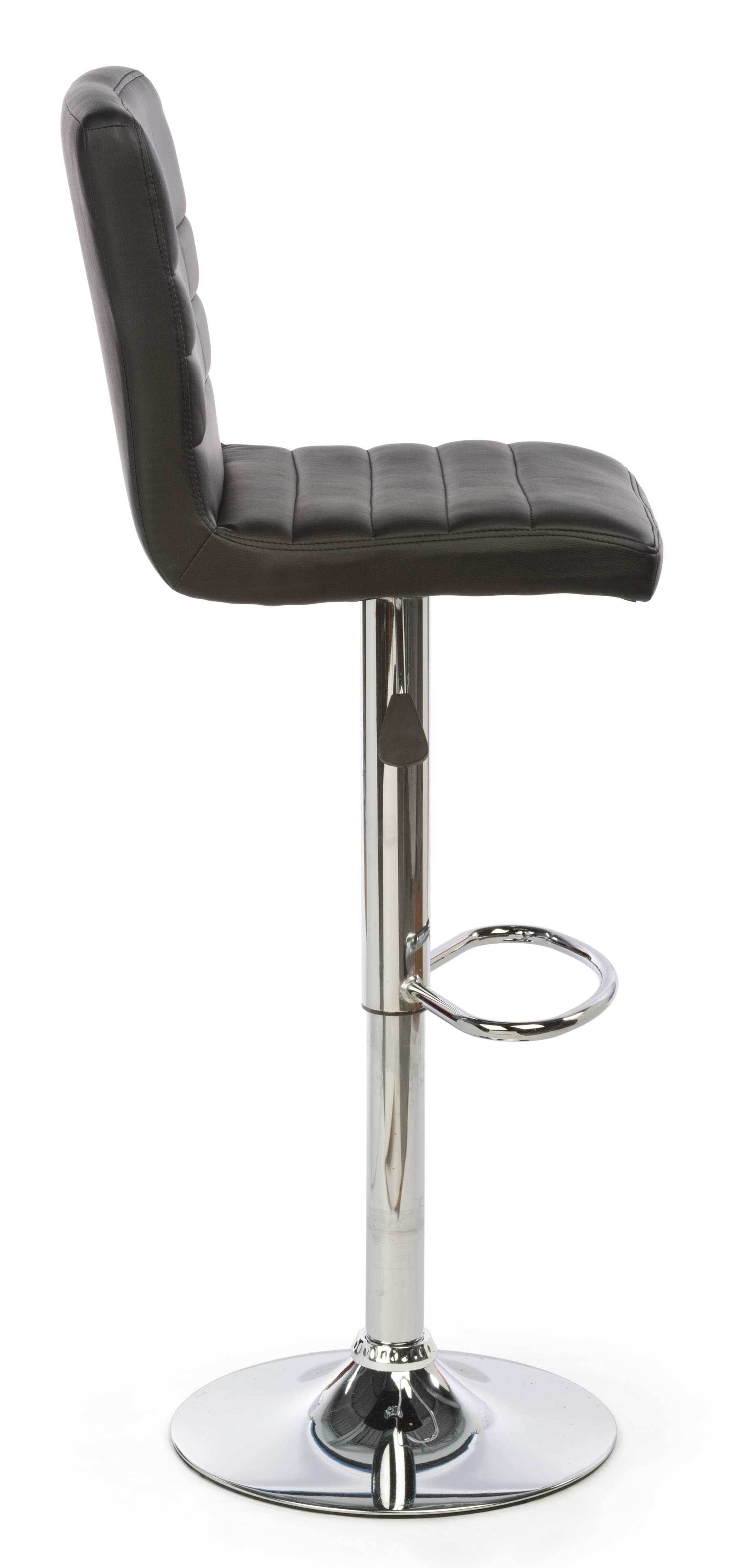 Black Leather Bar Stool with Modern Construction