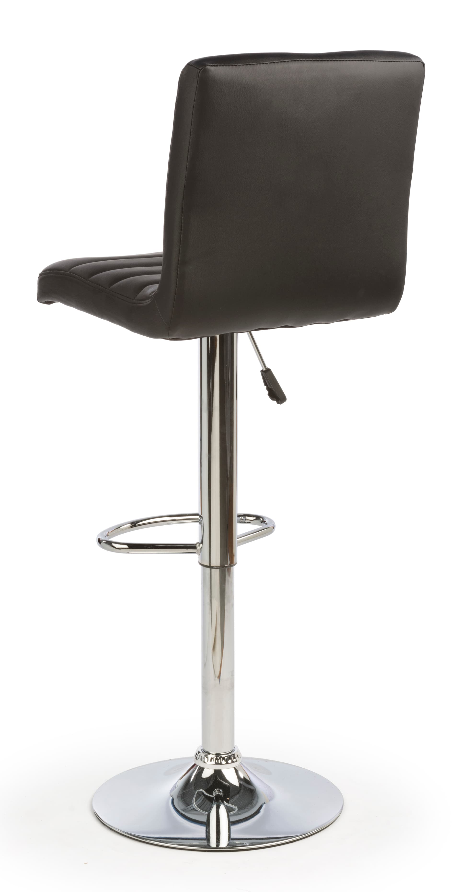 Black Leather Bar Stool with Foot Rest