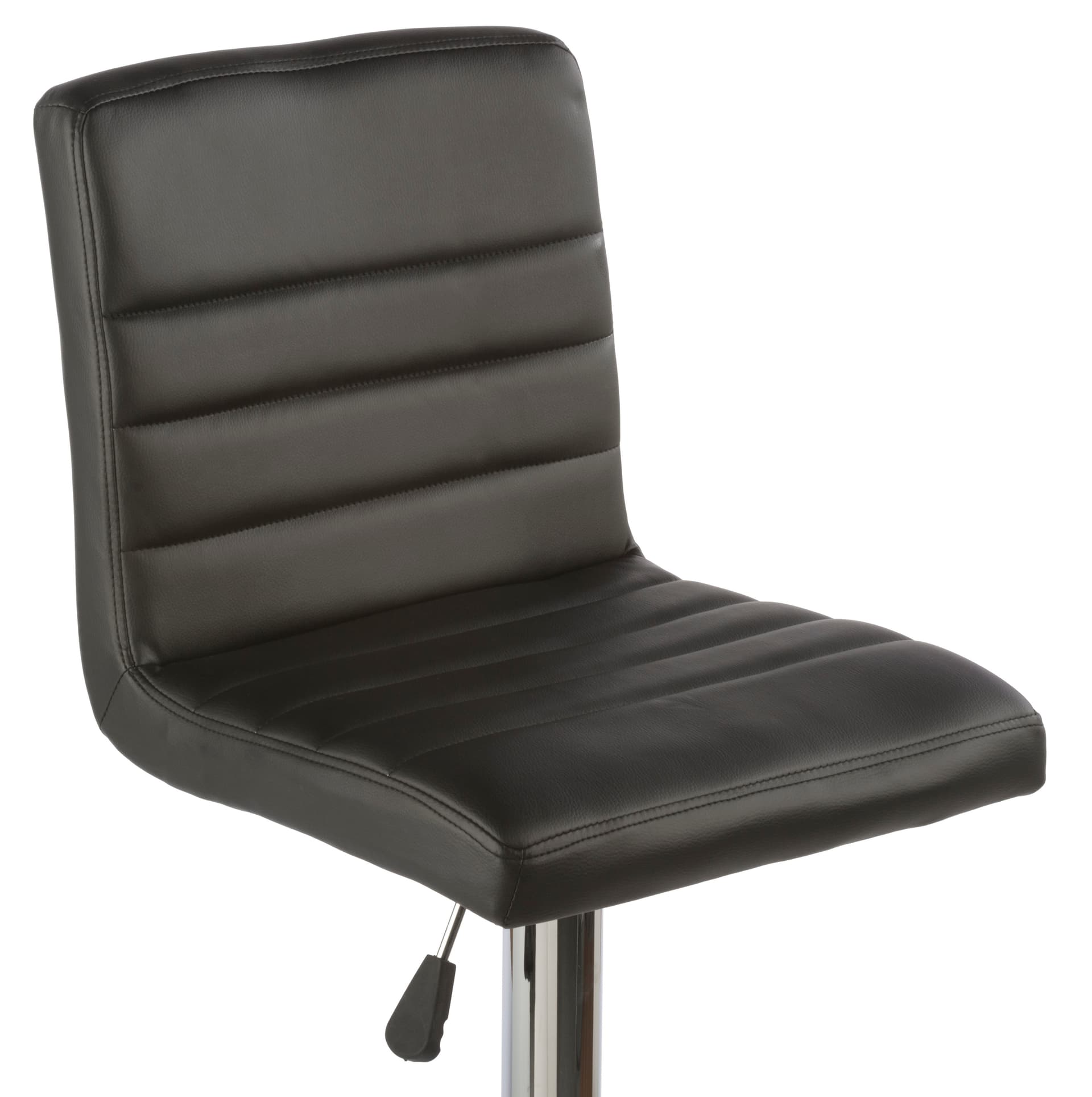 Black Leather Bar Stool is Rotating