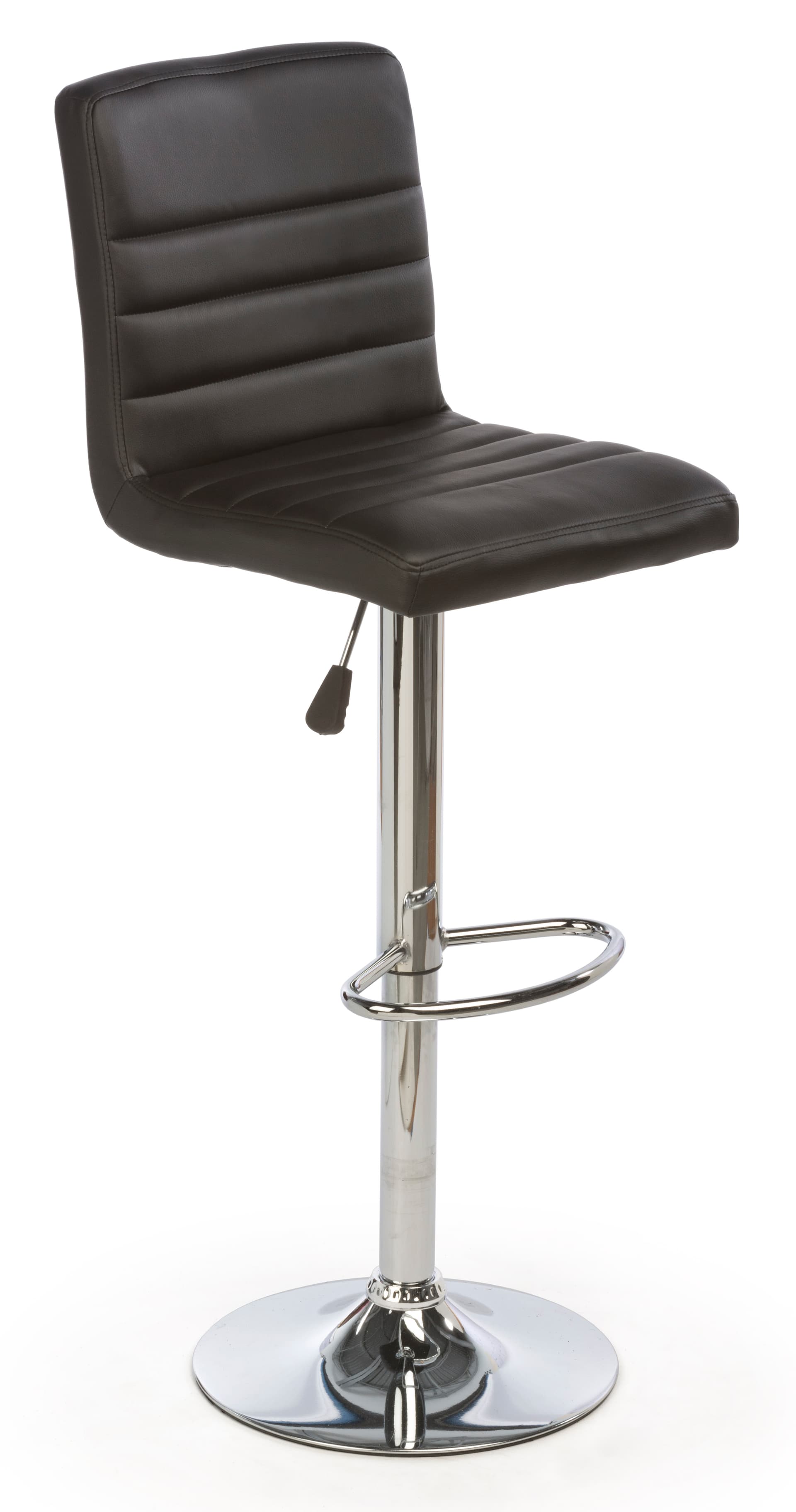 Black Leather Bar Stool for Trade Show Comfort