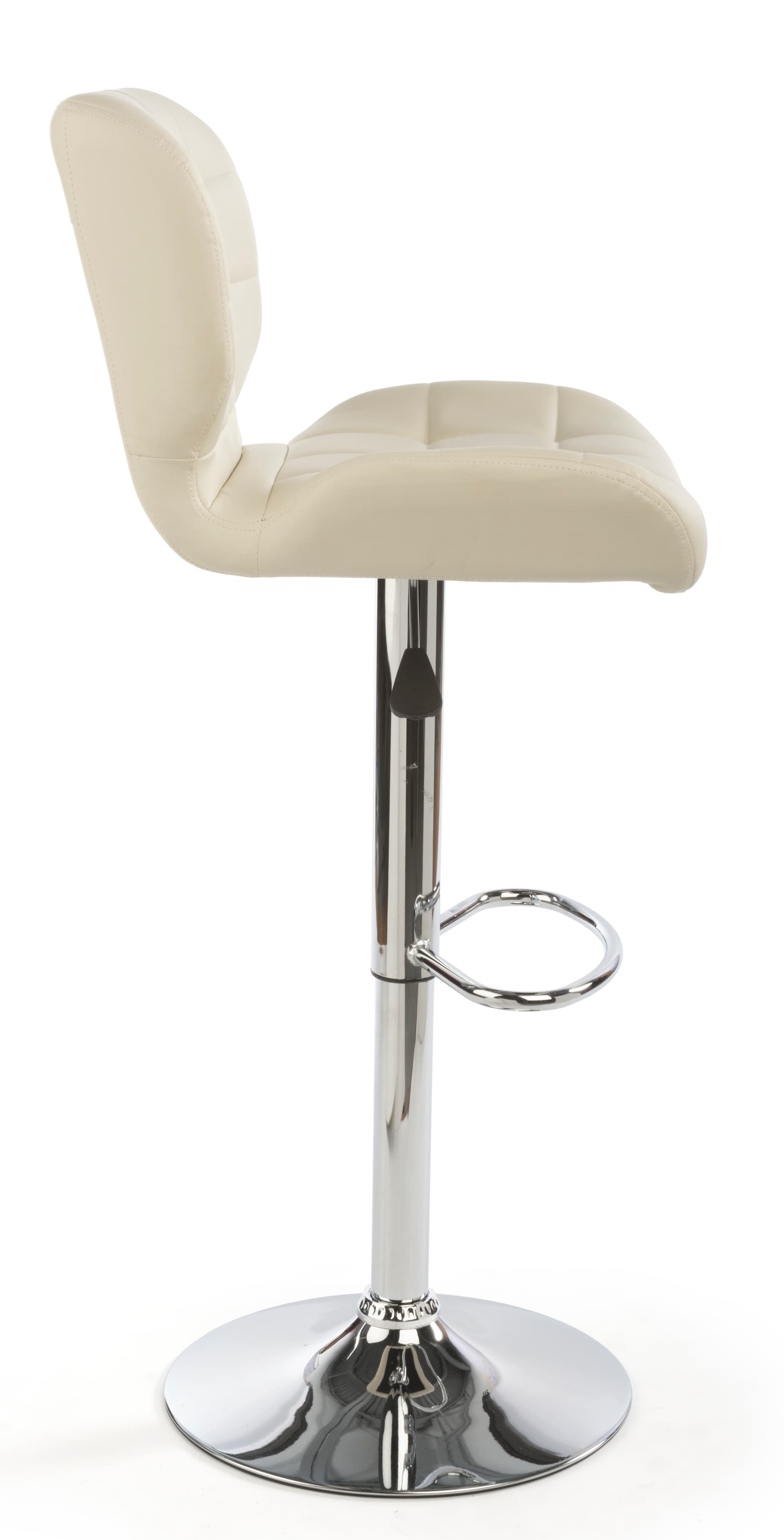 Ivory Leather Bar Stool, Padded for Comfort