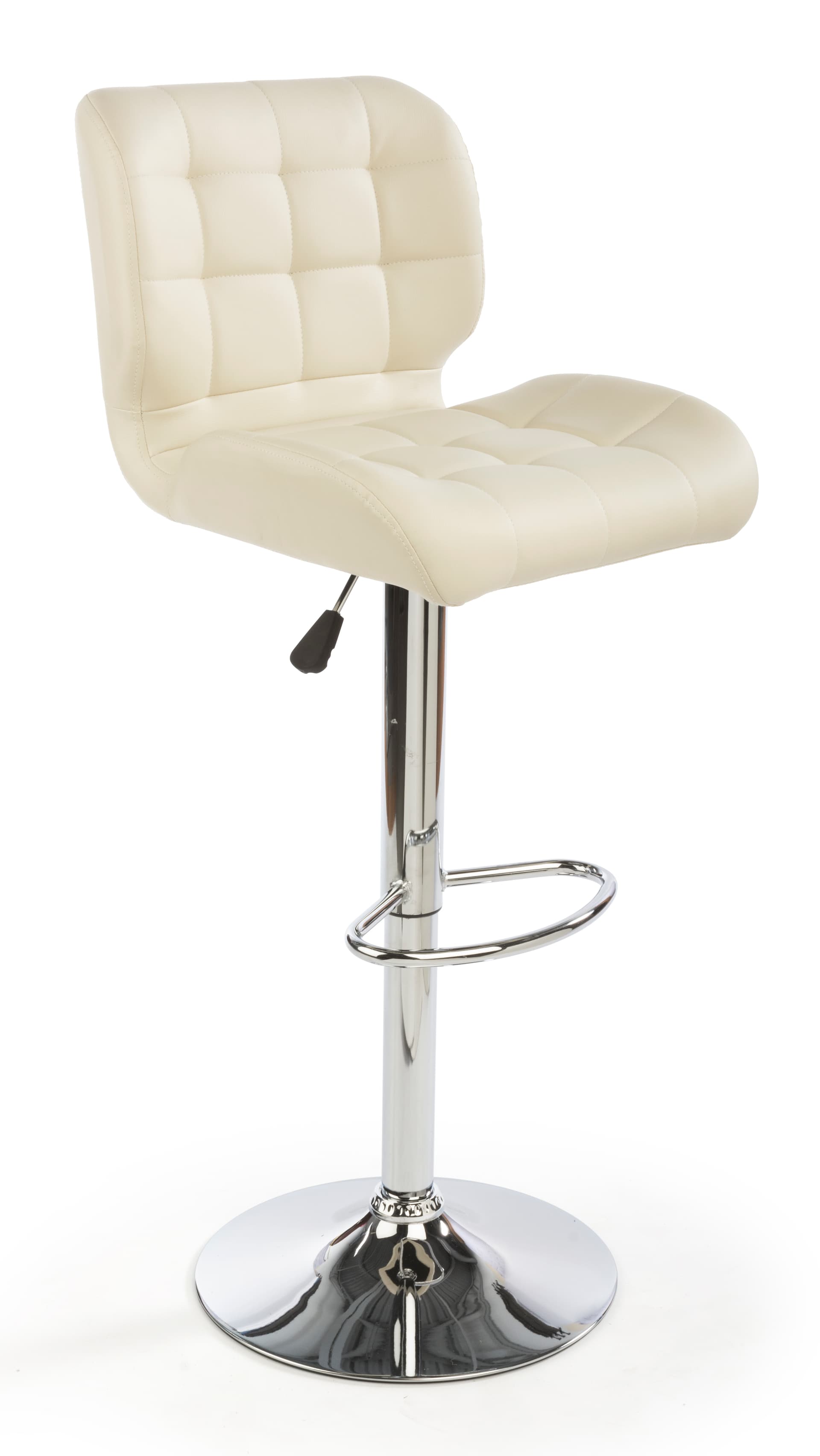 Ivory Leather Bar Stool, Rotating