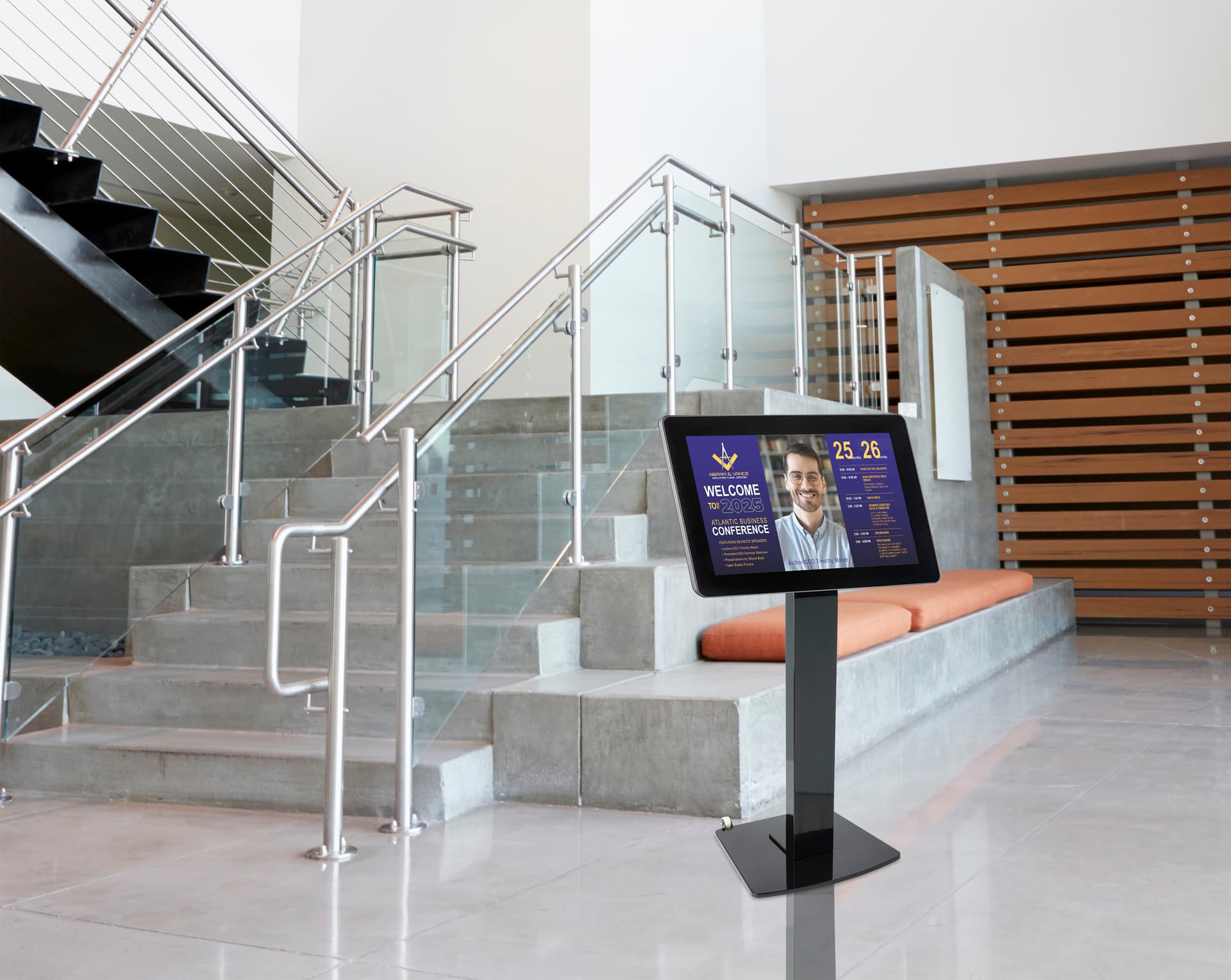 LCD touch screen display with a weight of 55 pounds