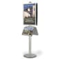 Floor Standing Poster Holder with 2 Literature Trays, Double-Sided