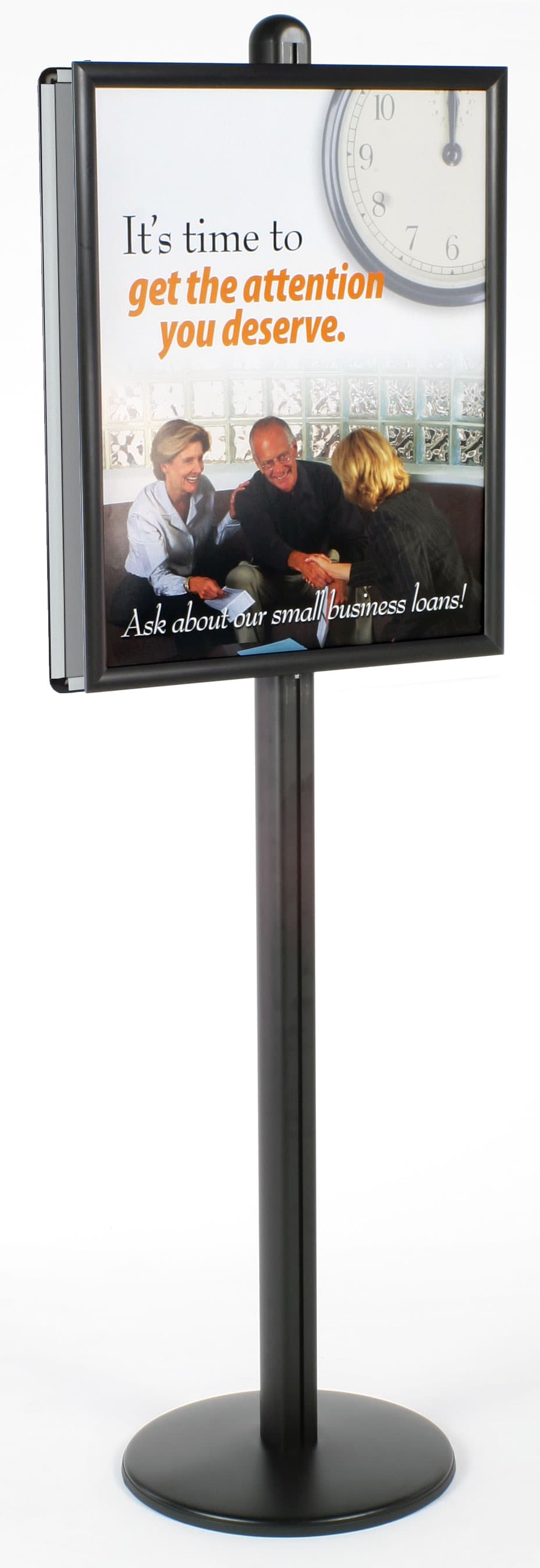 Poster Frame Stand Features (2) 22" x 28" Snap Frames