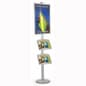 Floor Standing Poster Holder with 2 Literature Trays, Round Base