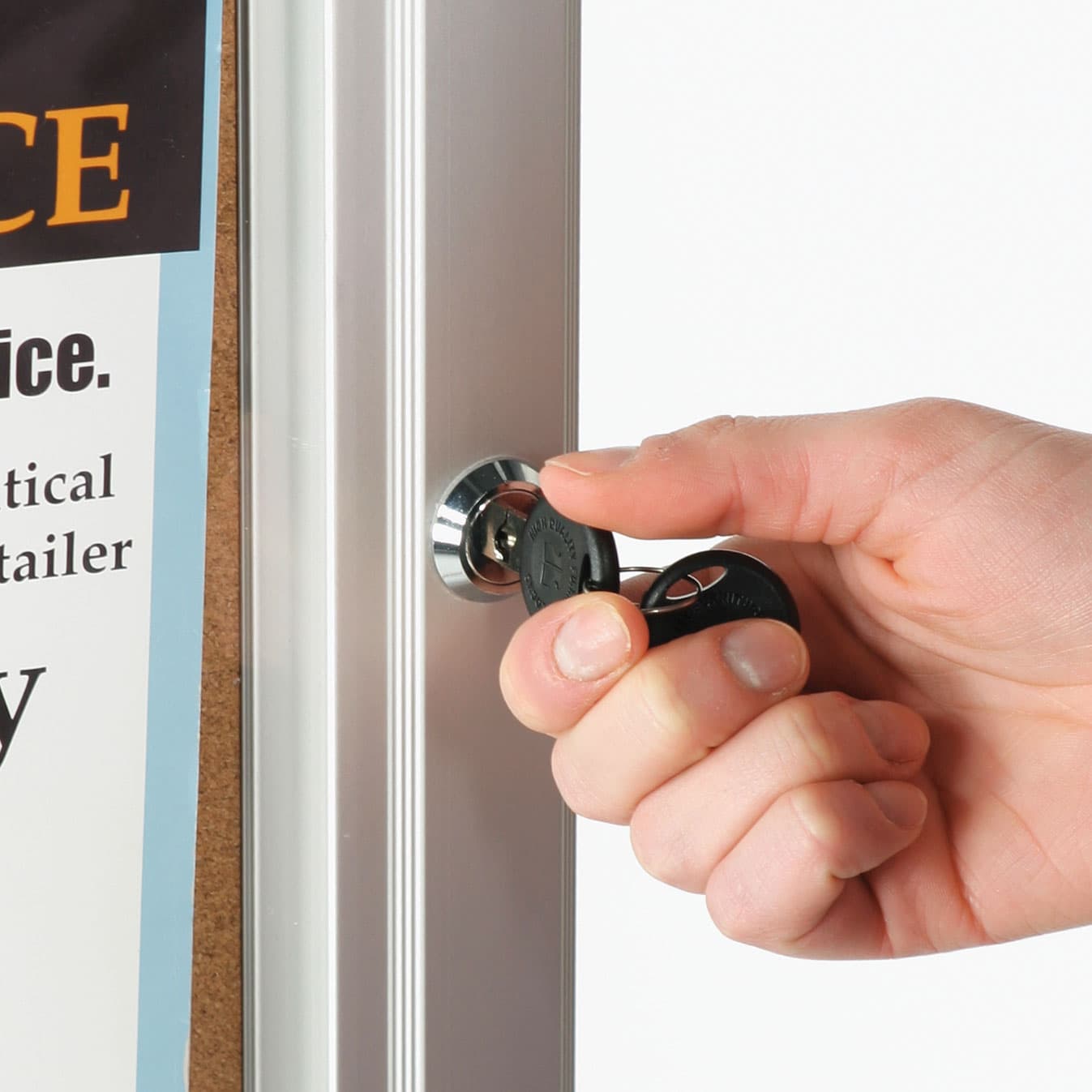 enclosed bulletin board