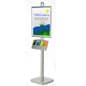Floor Stand Poster Holder, Brochure Tray, Snap Frame, Single-Sided - Silver