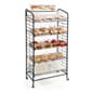 29"w Bakery Display Rack w/ Wheels, 5 Adjustable Shelves & 2 Sign Holders - Black