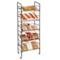 24"w Bakery Display Rack w/ Wheels, 5 Wire Gravity Shelves, Mild Steel - Black