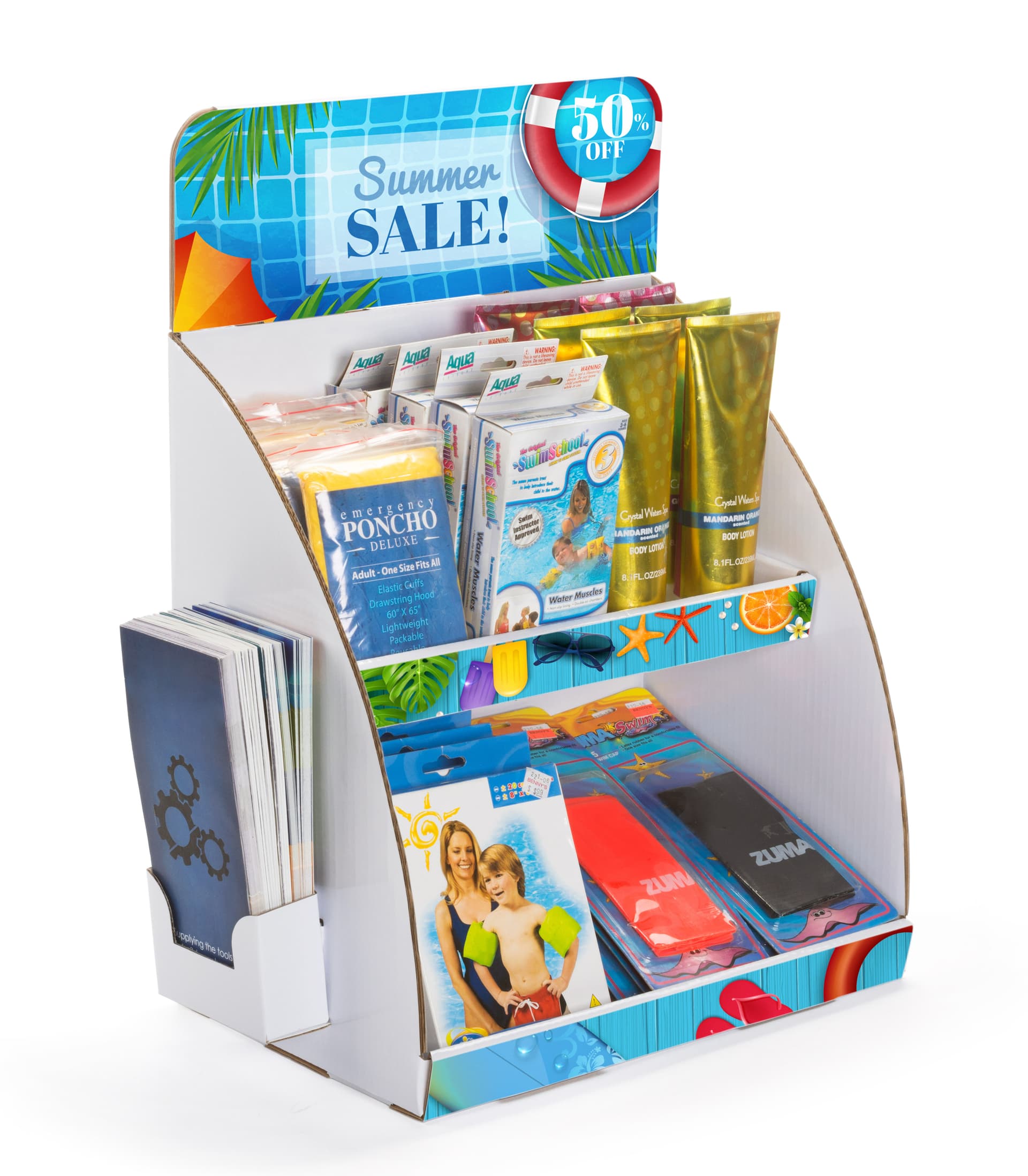Personalized 2-tier custom cardboard tabletop display stand