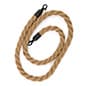 6.5' Twisted Hemp Stanchion Rope with Black Clasps- Natural