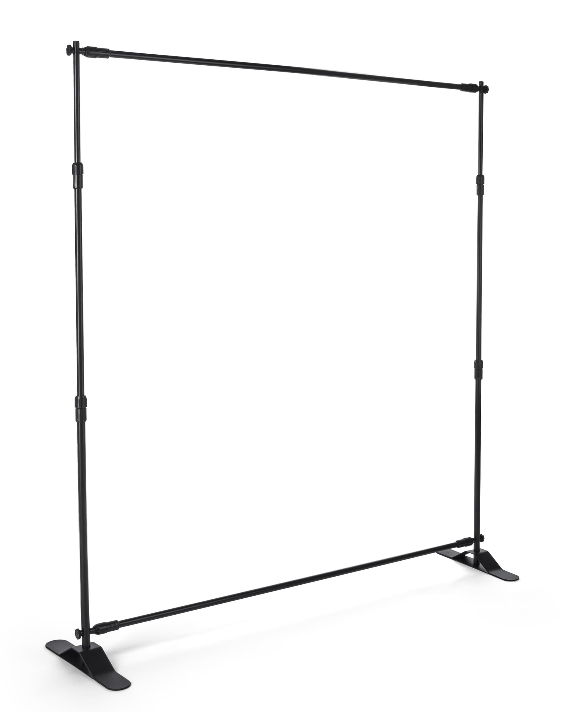 Step and repeat promo booth kit with adjustable frame and sturdy feet
