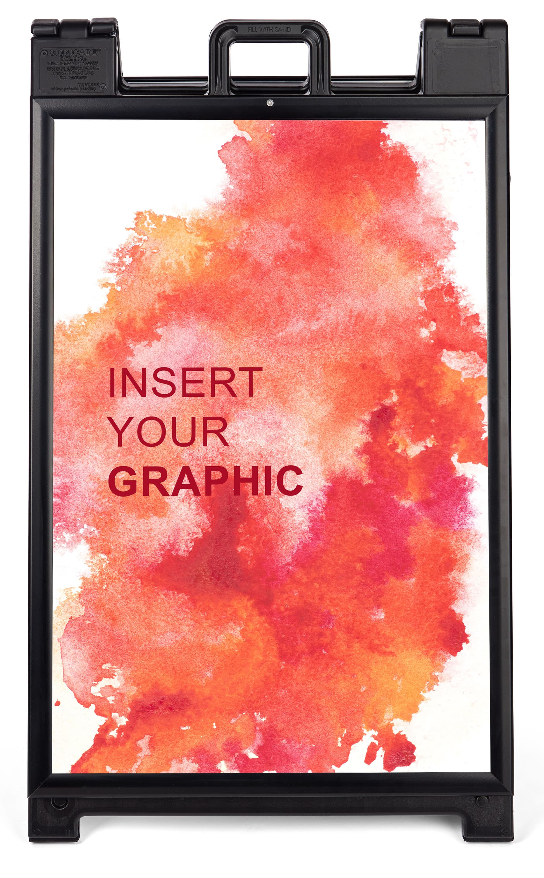 Black snap open a-frame sidewalk sign with 24x36 graphic insert 