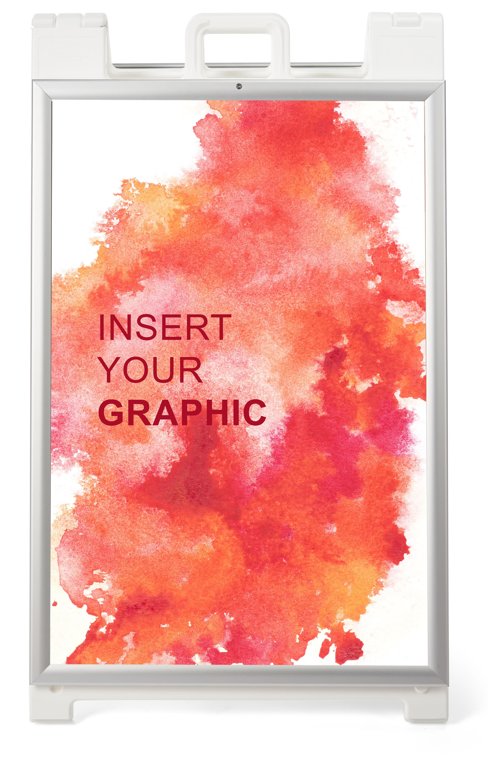 White snap open a-frame sidewalk sign 24x36 graphic insert