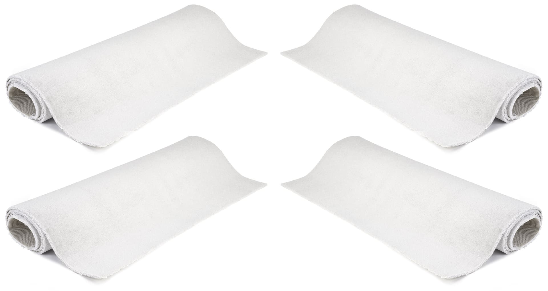 10’ x 20’ white trade show carpet roll in set of (4) 5' x 10' strips