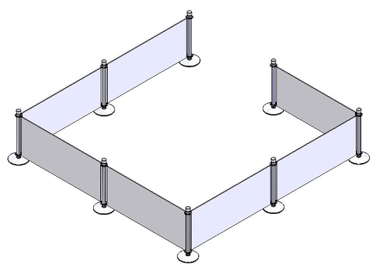 Black Outdoor Cafe Barrier 