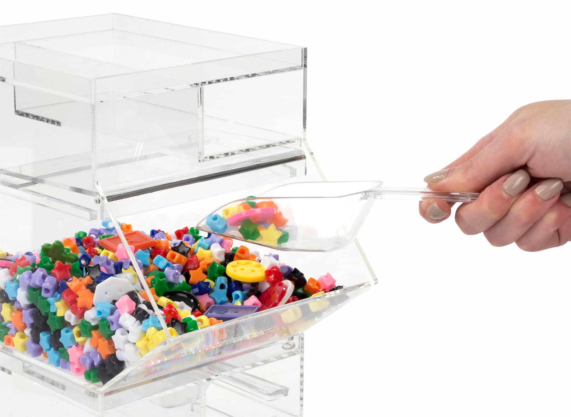 Plastic Candy Jar with Slot for Scoop