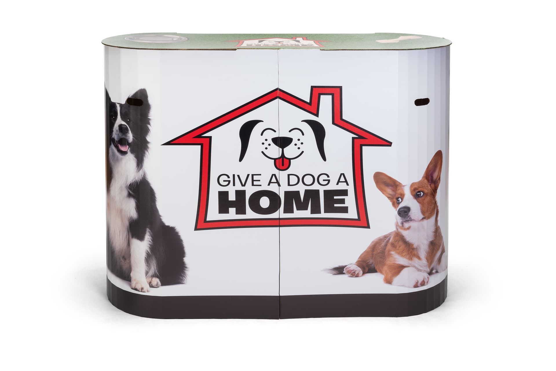 Portable cardboard booth display counter with 110 pound maximum capacity
