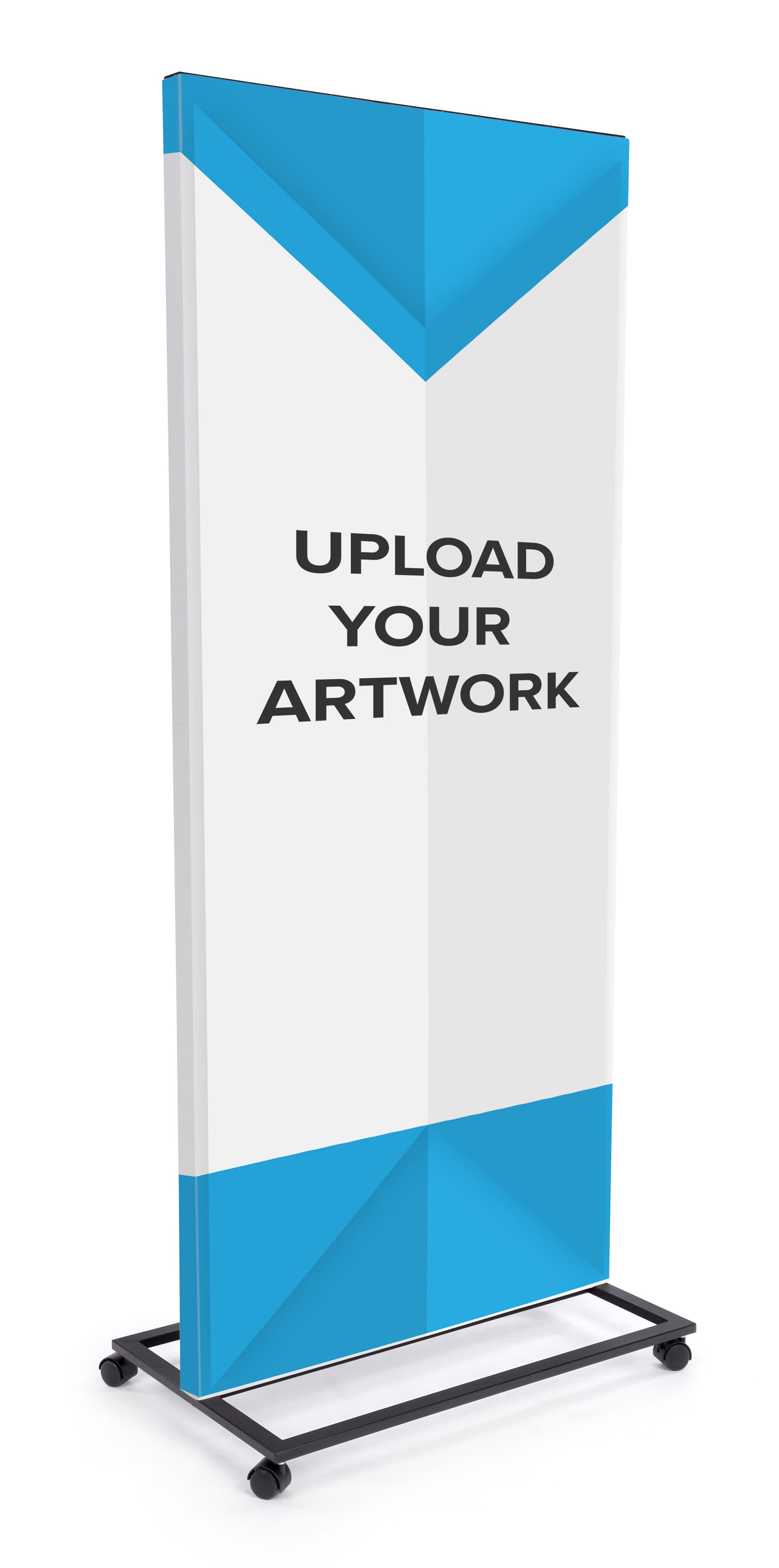 Floor stand with cardboard sign display and custom artwork