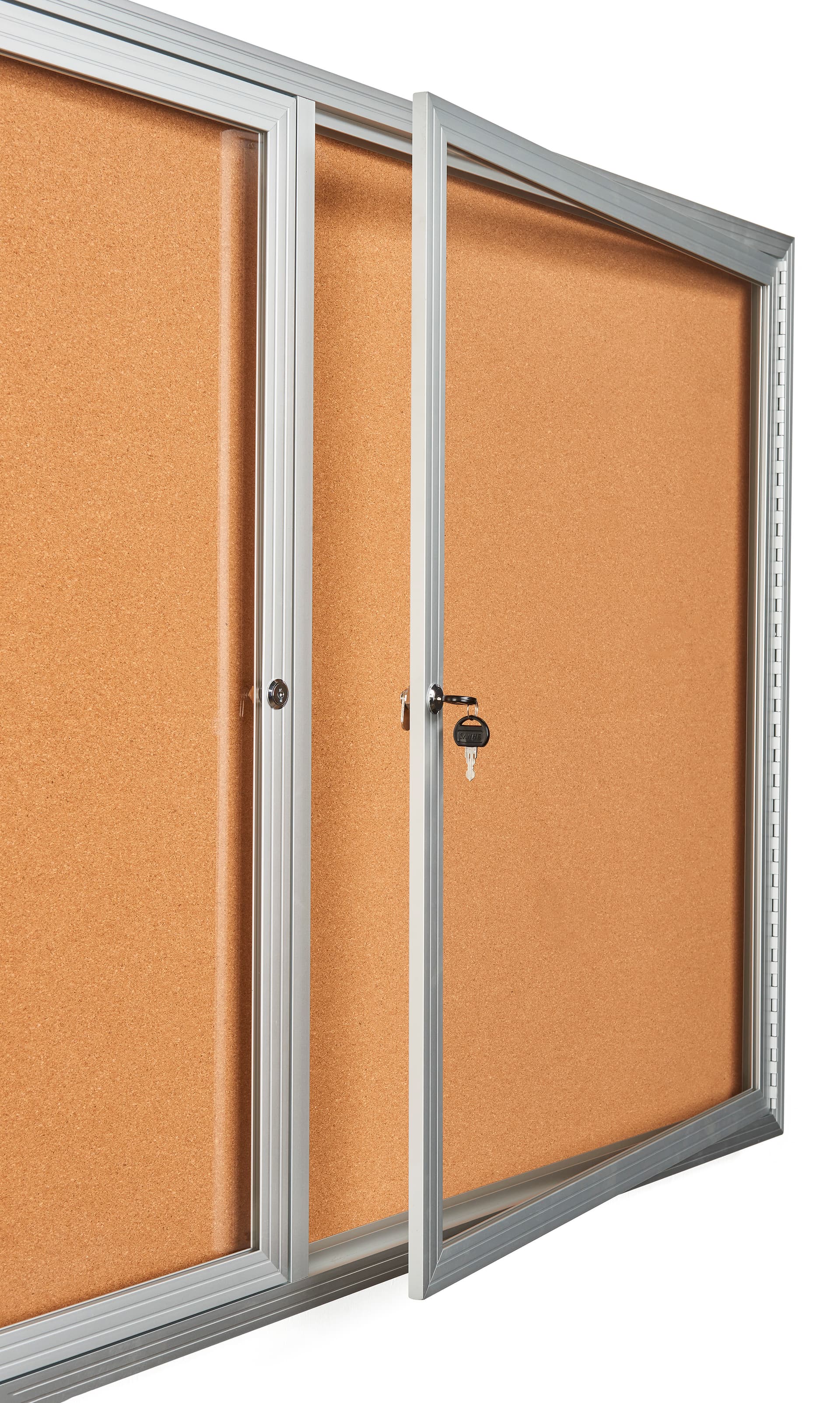 60 x 36 locking cork board with locking door