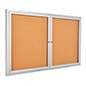 60 x 36 Enclosed Cork Board with 2 Locking Doors - Silver