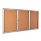 96" x 48" Enclosed Bulletin Board with 3 Locking Swinging Doors - Silver