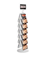 White Wand Merchandiser Rack with Sign Holder for Countertop Display